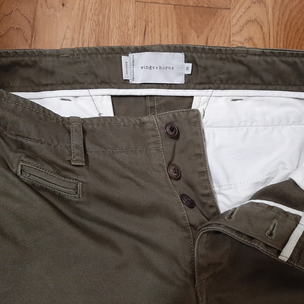 Wings + Horns West Point Chino Olive Size 30